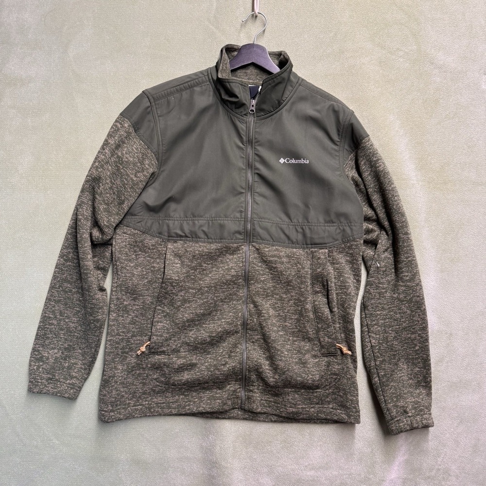 Columbia Men's Full Zip Jacket Green, Size Large Polyester